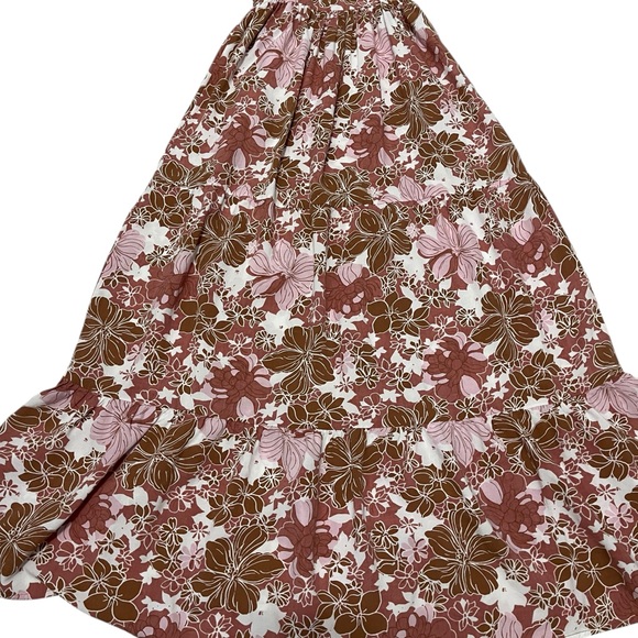 Japna Floral Maxi Dress - Brown and Pink size small boxEJ - Picture 4 of 6